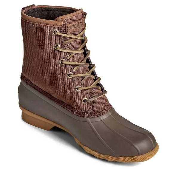 Sperry Men’s Saltwater Top Sider Duck Boots Brown NEW - Picture 4 of 12